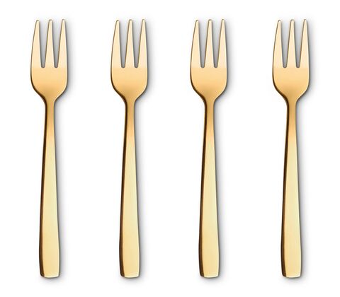 Raw kagegaffel 4 stk guldfarvet