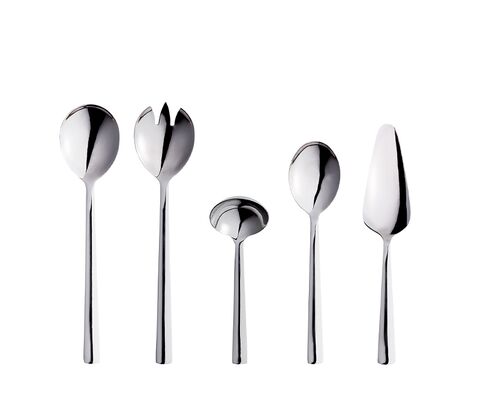 Raw serverings dele 5 dele i sæt blank rust frit stål