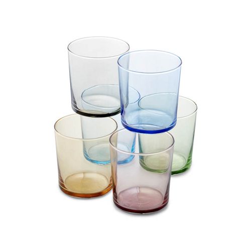 Farvede kulørte vandglas 6 stk.