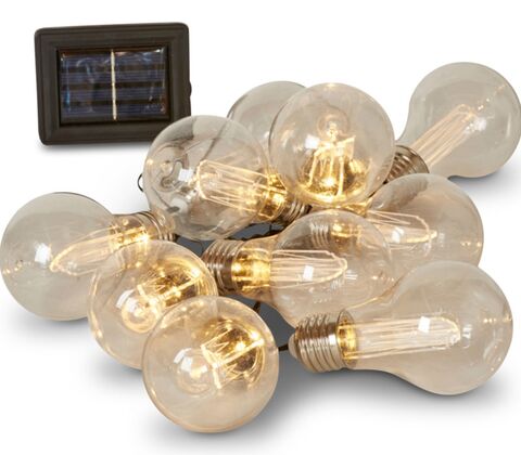 Udendørs LED lyskæde med solceller