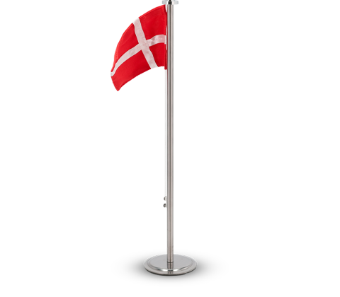 Bordflag Dannebrog på flagstang 40 cm.