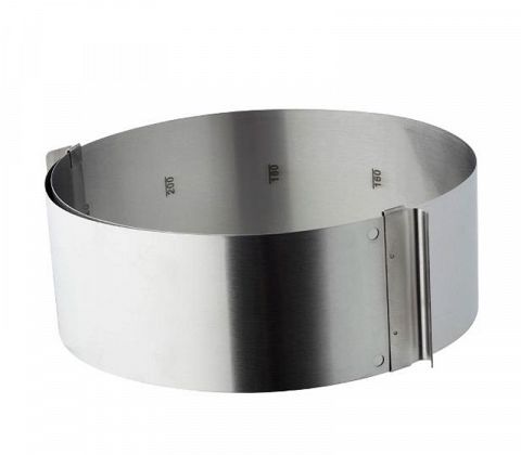 Justerbar kage ring 16 - 32 cm.