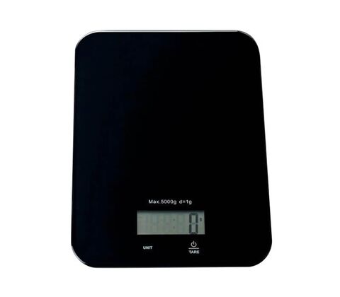 Køkkenvægt 5 kg sort glas