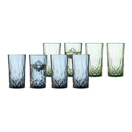 Lyngby Glas Sorrento highball drink glas farvet 4 stk.