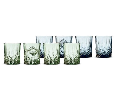 Lyngby Glas Sorrento Whiskyglas 4 stk. farvet