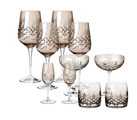Frederik Bagger Crispy krystal vinservice Copal - brun 2 stk.
