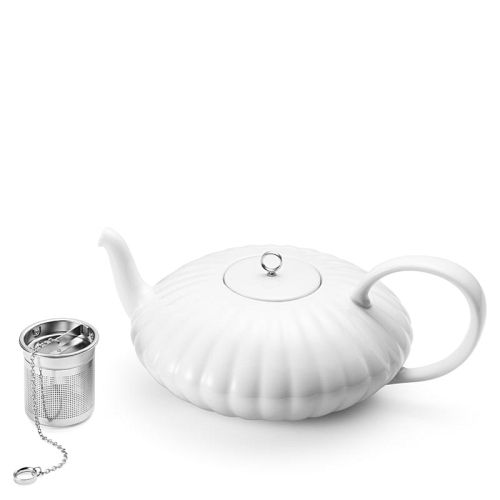 bernadotte tea pot, porcelain & ss, mirr