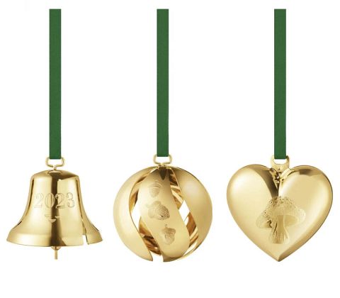 Georg Jensen julepynt 2023, Klokke, kugle og hjerte i gaveæske