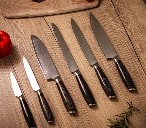 Hâws damascus Laguiole knivsæt 6 dele