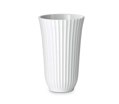 Lyngby trompetvase 18 cm hvid