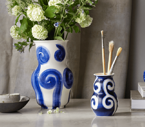 Kähler Tulle vase blå 22,5 cm