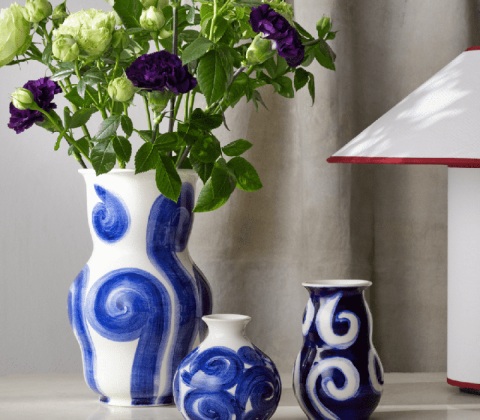 Kähler Tulle vase blå 22,5 cm
