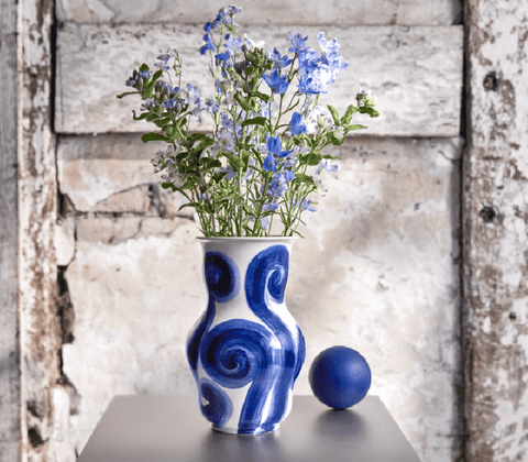 Kähler Tulle vase blå 22,5 cm