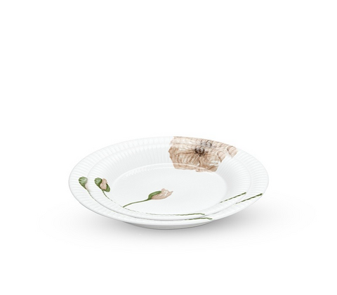 Kähler Hammershøi Poppy tallerken med blomst 