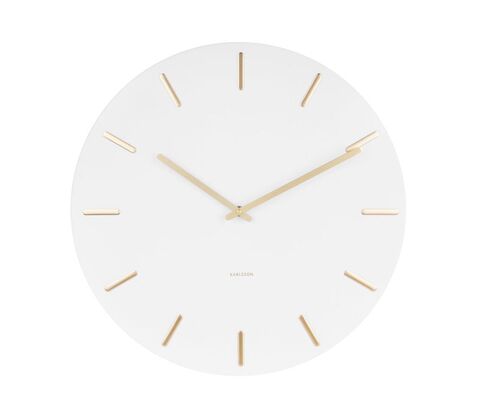 Karlson vægur hvid med messing 45 cm.