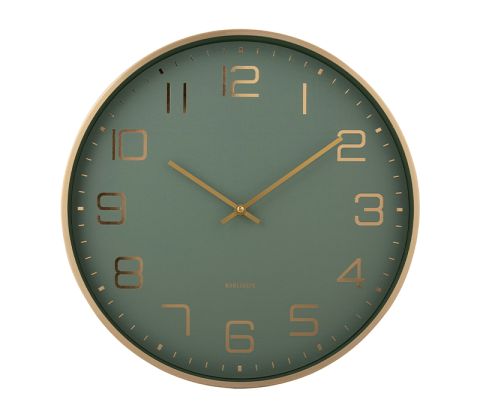 Karlsson Vægur Elegance Glow, grøn, Ø40 cm