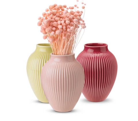 Knabstrup vase med riller 12,5 cm.