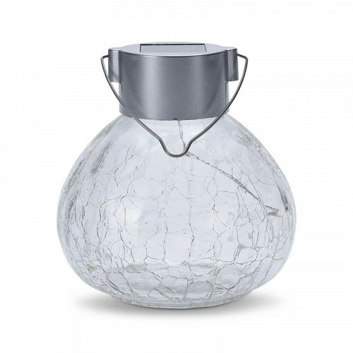 Solcelle lampe krakkeleret glas 11 cm.