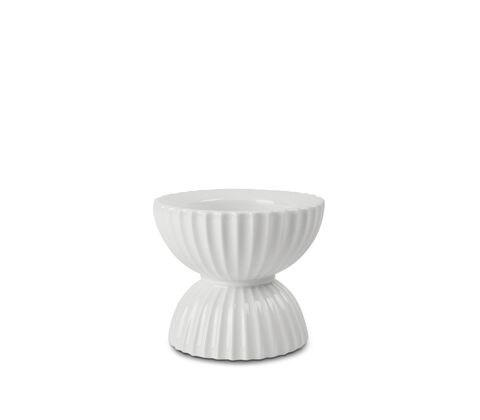 Lyngby Porcelæn Tura lysstage bloklys hvid Ø15,5 cm