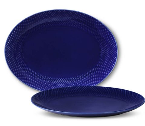 Lyngby Rhombe color ovalt serveringsfad 35 x 26,5 cm.