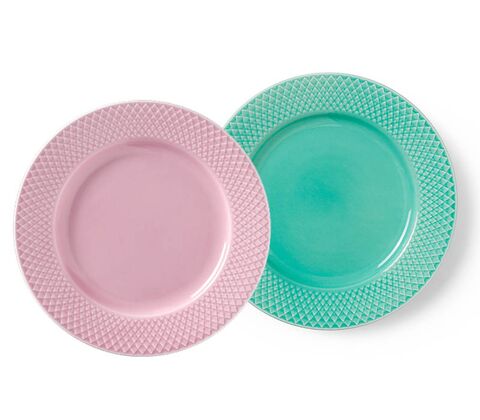 Lyngby Rhombe tallerken farvet color 21 cm.