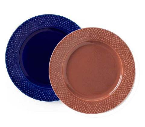 Lyngby Rhombe color farvet tallerken 23 cm. frokosttallerken