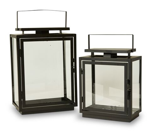 2 stk. lanterner sort metal.