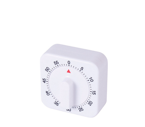 Mekanisk minutur hvid plast med optræk