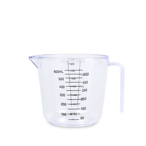 Målekande i klar plast 600ml