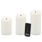 Eledea LED Bloklys til batteri. 3-pk. 3D flamme