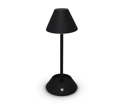 Opladelig bordlampe, sort med touch