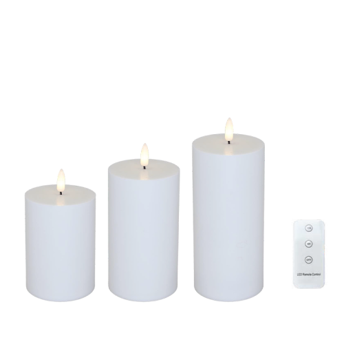 LED lys 3 stk Hvid m. fjernbetjening