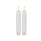 LED stagelys 3D flamme Diameter 2,2 cm. , højde 11cm. Hvid 2-pk