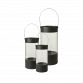 Cylinder lanterne i sort metal.