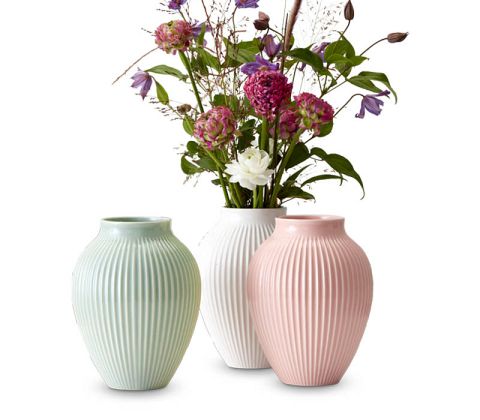 Knabstrup vase med riller 20 cm.