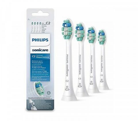 Philips børstehoved, optimal plaque, hvid 4 pk.