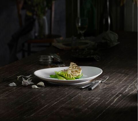 Pillivuyt Plisse oval steaktallerken stor 29,5 cm
