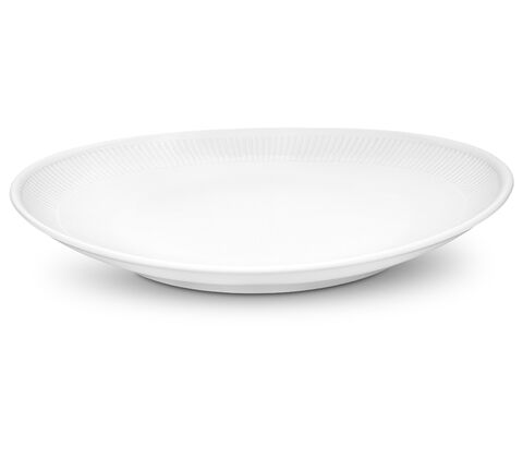 Pillivuyt Plisse oval steaktallerken stor 29,5 cm
