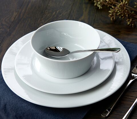 Pillivuyt Eventail flad frokosttallerken hvid Ø 22 cm 
