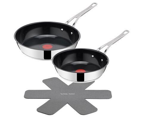 Tefal Jamie Oliver Cook's Classic stegepandesæt sort Ø 24 + 28 cm + pandebeskytter