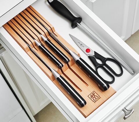 Zwilling knivholder til skuffe bøg 8 knive