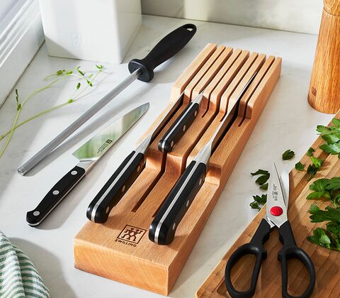 Zwilling knivholder til skuffe bøg 8 knive