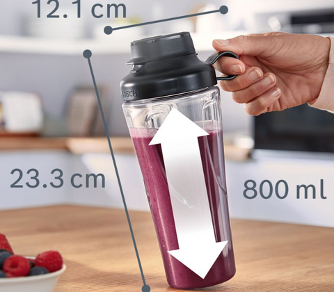 Bosch MMZBT01B drikkeflaske sort/transparent 0.65 liter