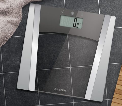 Salter badevægt med kropsanalyse max 180 kg grå
