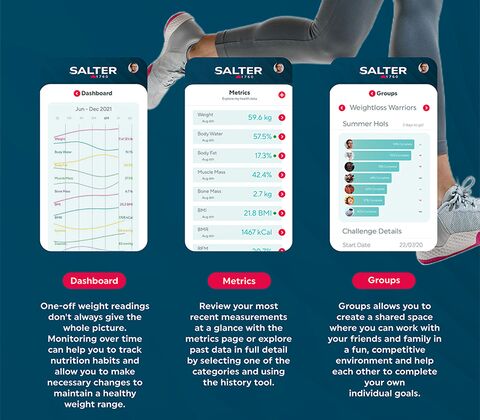 Salter Smart Scale badevægt 180 kg sort