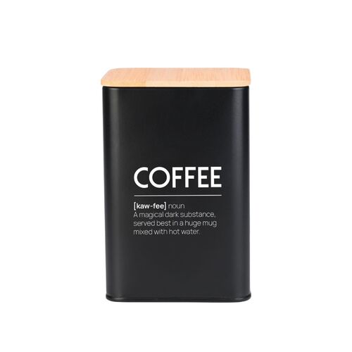 Estia Bamboo Essentials kaffedåse med bambuslåg sort