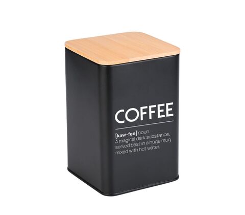 Estia Bamboo Essentials kaffedåse med bambuslåg sort