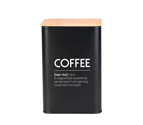 Estia Bamboo Essentials kaffedåse med bambuslåg sort