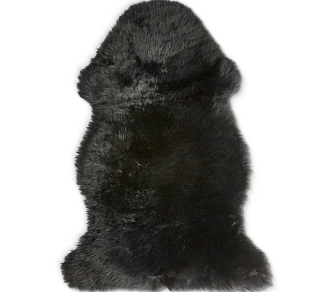 Ægte lammeskind sort 90x60 cm