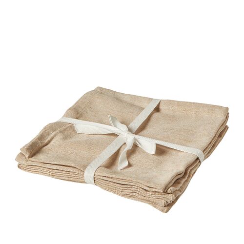 Mundserviet bomuld beige 40x40 cm 4 stk.